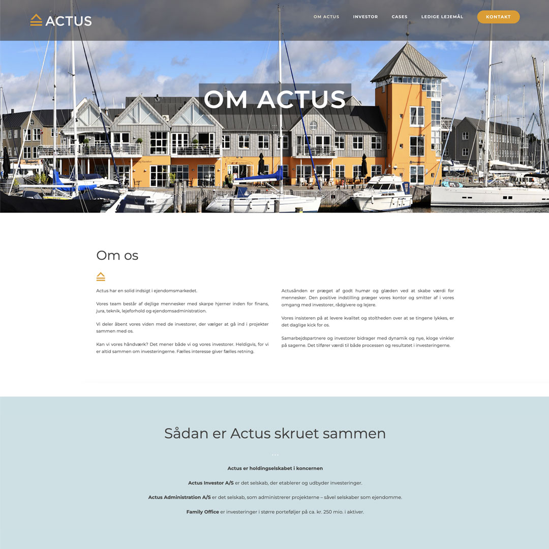 Actus website - design